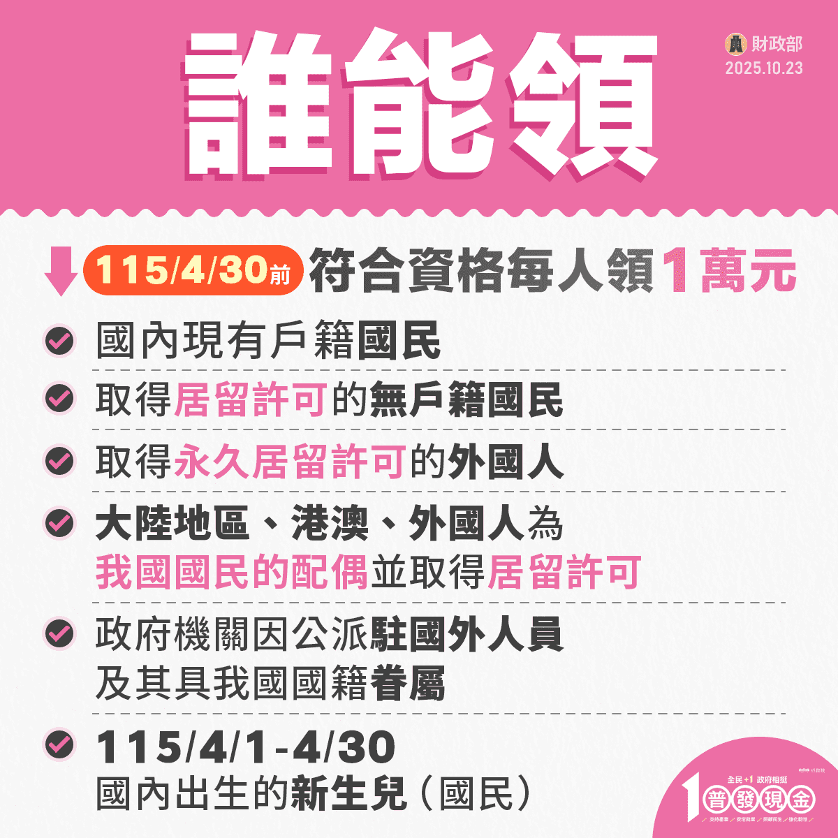 普發一萬元誰可以領取？看普發懶人包一次懂！
